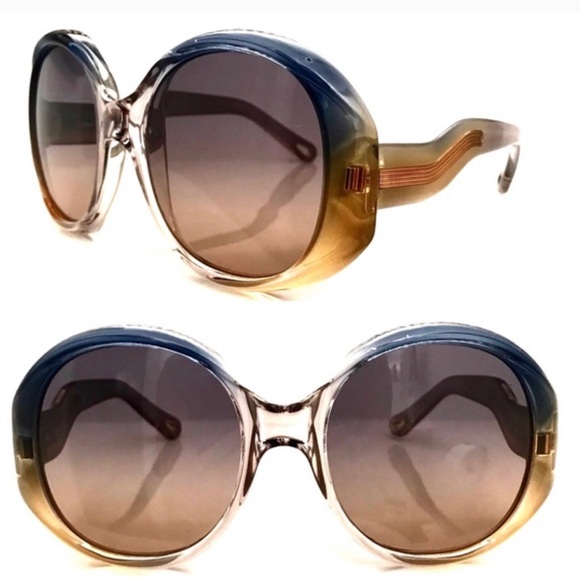 Chloe Accessories | Chloe Oval CE732S Sunglasses | Color: Blue/Yellow | Size: Os - Picture 7 of 7